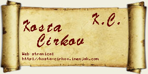 Kosta Ćirkov vizit kartica